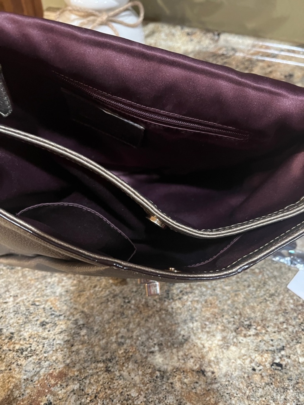 COACH MADISON JEWELED LEATHER SHOULDER FLAP /BRONZE - Picture 9 of 13